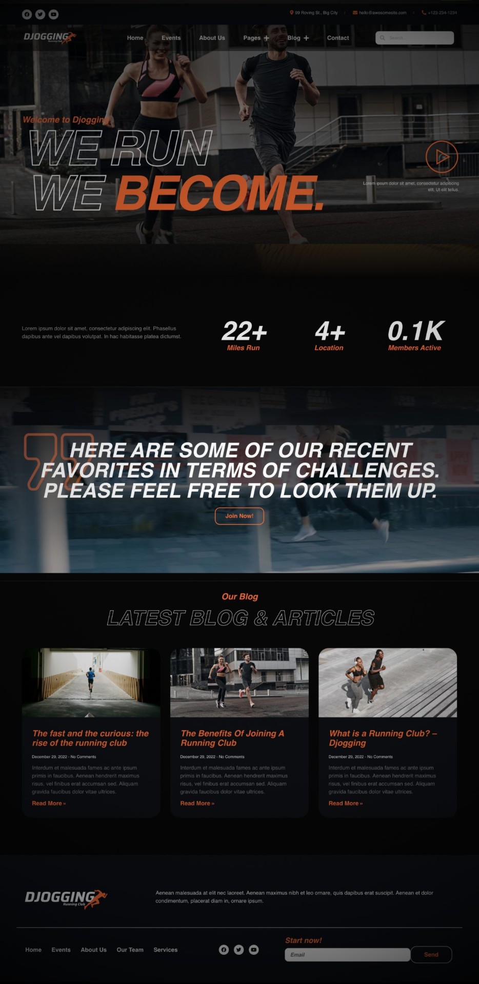 Fitness Website Example